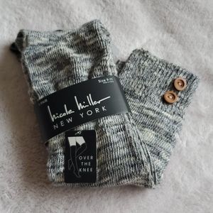 NWT Over the knee socks with button detail